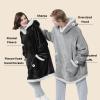 imageBedsure Blanket Hoodie Wearable Blanket for Adults ampamp Kids as Gifts for Women Men Birthday Gifts for Women Mom Girl Sherpa Oversized Hoodie Grey StandardGrey