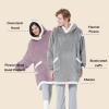 imageBedsure Blanket Hoodie Wearable Blanket for Adults ampamp Kids as Gifts for Women Men Birthday Gifts for Women Mom Girl Sherpa Oversized Hoodie Grey StandardLavender