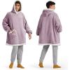 imageBedsure Blanket Hoodie Wearable Blanket for Adults ampamp Kids as Gifts for Women Men Birthday Gifts for Women Mom Girl Sherpa Oversized Hoodie Grey StandardLavender