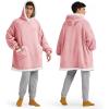 imageBedsure Blanket Hoodie Wearable Blanket for Adults ampamp Kids as Gifts for Women Men Birthday Gifts for Women Mom Girl Sherpa Oversized Hoodie Grey StandardMellow Rose