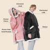imageBedsure Blanket Hoodie Wearable Blanket for Adults ampamp Kids as Gifts for Women Men Birthday Gifts for Women Mom Girl Sherpa Oversized Hoodie Grey StandardGrey Black