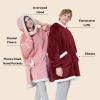 imageBedsure Blanket Hoodie Wearable Blanket for Adults ampamp Kids as Gifts for Women Men Birthday Gifts for Women Mom Girl Sherpa Oversized Hoodie Grey StandardBurgundy