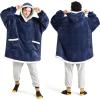 imageBedsure Blanket Hoodie Wearable Blanket for Adults ampamp Kids as Gifts for Women Men Birthday Gifts for Women Mom Girl Sherpa Oversized Hoodie Grey StandardOcean Blue