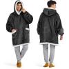 imageBedsure Blanket Hoodie Wearable Blanket for Adults ampamp Kids as Gifts for Women Men Birthday Gifts for Women Mom Girl Sherpa Oversized Hoodie Grey StandardGrey Black