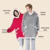 imageBedsure Blanket Hoodie Wearable Blanket for Adults ampamp Kids as Gifts for Women Men Birthday Gifts for Women Mom Girl Sherpa Oversized Hoodie Grey StandardMagenta