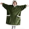 imageBedsure Blanket Hoodie Wearable Blanket for Adults ampamp Kids as Gifts for Women Men Birthday Gifts for Women Mom Girl Sherpa Oversized Hoodie Grey StandardOlive Green