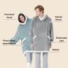 imageBedsure Blanket Hoodie Wearable Blanket for Adults ampamp Kids as Gifts for Women Men Birthday Gifts for Women Mom Girl Sherpa Oversized Hoodie Grey StandardLight Green