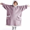 imageBedsure Blanket Hoodie Wearable Blanket for Adults ampamp Kids as Gifts for Women Men Birthday Gifts for Women Mom Girl Sherpa Oversized Hoodie Grey StandardLavender
