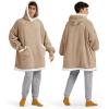 imageBedsure Blanket Hoodie Wearable Blanket for Adults ampamp Kids as Gifts for Women Men Birthday Gifts for Women Mom Girl Sherpa Oversized Hoodie Grey StandardGold Brown