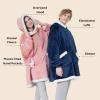 imageBedsure Blanket Hoodie Wearable Blanket for Adults ampamp Kids as Gifts for Women Men Birthday Gifts for Women Mom Girl Sherpa Oversized Hoodie Grey StandardNavy