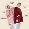 imageBedsure Blanket Hoodie Wearable Blanket for Adults ampamp Kids as Gifts for Women Men Birthday Gifts for Women Mom Girl Sherpa Oversized Hoodie Grey StandardBurgundy