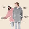 imageBedsure Blanket Hoodie Wearable Blanket for Adults ampamp Kids as Gifts for Women Men Birthday Gifts for Women Mom Girl Sherpa Oversized Hoodie Grey StandardMellow Rose