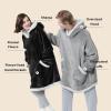 imageBedsure Blanket Hoodie Wearable Blanket for Adults ampamp Kids as Gifts for Women Men Birthday Gifts for Women Mom Girl Sherpa Oversized Hoodie Grey StandardGrey
