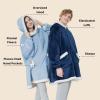 imageBedsure Blanket Hoodie Wearable Blanket for Adults ampamp Kids as Gifts for Women Men Birthday Gifts for Women Mom Girl Sherpa Oversized Hoodie Grey StandardSky Blue