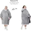 imageBedsure Blanket Hoodie Wearable Blanket for Adults ampamp Kids as Gifts for Women Men Birthday Gifts for Women Mom Girl Sherpa Oversized Hoodie Grey StandardGrey
