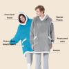 imageBedsure Blanket Hoodie Wearable Blanket for Adults ampamp Kids as Gifts for Women Men Birthday Gifts for Women Mom Girl Sherpa Oversized Hoodie Grey StandardAqua Blue
