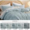 imageBedsure Boho Duvet Cover Queen Size  Grey Breathable ampamp Soft Boho Bedding Machine Washable Comforter Cover for All Seasons Includes 1 Duvet Cover 90quotx90quot with 2 Pillow Shams ampamp Zipper Closure14  Dusty Blue No Comforter
