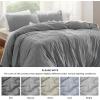 imageBedsure Boho Duvet Cover Queen Size  Grey Breathable ampamp Soft Boho Bedding Machine Washable Comforter Cover for All Seasons Includes 1 Duvet Cover 90quotx90quot with 2 Pillow Shams ampamp Zipper Closure35  Grey  Stripe No Comforter