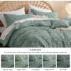 imageBedsure Boho Duvet Cover Queen Size  Grey Breathable ampamp Soft Boho Bedding Machine Washable Comforter Cover for All Seasons Includes 1 Duvet Cover 90quotx90quot with 2 Pillow Shams ampamp Zipper Closure05  Green No Comforter