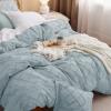 imageBedsure Boho Duvet Cover Queen Size  Grey Breathable ampamp Soft Boho Bedding Machine Washable Comforter Cover for All Seasons Includes 1 Duvet Cover 90quotx90quot with 2 Pillow Shams ampamp Zipper Closure14  Dusty Blue No Comforter