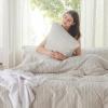 imageBedsure Boho Duvet Cover Queen Size  Grey Breathable ampamp Soft Boho Bedding Machine Washable Comforter Cover for All Seasons Includes 1 Duvet Cover 90quotx90quot with 2 Pillow Shams ampamp Zipper Closure40  Light Beige  Stripe No Comforter