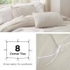 imageBedsure Boho Duvet Cover Queen Size  Grey Breathable ampamp Soft Boho Bedding Machine Washable Comforter Cover for All Seasons Includes 1 Duvet Cover 90quotx90quot with 2 Pillow Shams ampamp Zipper Closure00  Light Beige  Grid No Comforter