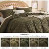 imageBedsure Boho Duvet Cover Queen Size  Grey Breathable ampamp Soft Boho Bedding Machine Washable Comforter Cover for All Seasons Includes 1 Duvet Cover 90quotx90quot with 2 Pillow Shams ampamp Zipper Closure06  Olive Green No Comforter