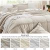 imageBedsure Boho Duvet Cover Queen Size  Grey Breathable ampamp Soft Boho Bedding Machine Washable Comforter Cover for All Seasons Includes 1 Duvet Cover 90quotx90quot with 2 Pillow Shams ampamp Zipper Closure00  Light Beige  Grid No Comforter