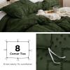 imageBedsure Boho Duvet Cover Queen Size  Grey Breathable ampamp Soft Boho Bedding Machine Washable Comforter Cover for All Seasons Includes 1 Duvet Cover 90quotx90quot with 2 Pillow Shams ampamp Zipper Closure06  Dark Green No Comforter