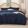 imageBedsure Boho Duvet Cover Queen Size  Grey Breathable ampamp Soft Boho Bedding Machine Washable Comforter Cover for All Seasons Includes 1 Duvet Cover 90quotx90quot with 2 Pillow Shams ampamp Zipper Closure03  Navy No Comforter