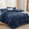 imageBedsure Boho Duvet Cover Queen Size  Grey Breathable ampamp Soft Boho Bedding Machine Washable Comforter Cover for All Seasons Includes 1 Duvet Cover 90quotx90quot with 2 Pillow Shams ampamp Zipper Closure35  Navy  Grid No Comforter