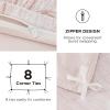 imageBedsure Boho Duvet Cover Queen Size  Grey Breathable ampamp Soft Boho Bedding Machine Washable Comforter Cover for All Seasons Includes 1 Duvet Cover 90quotx90quot with 2 Pillow Shams ampamp Zipper Closure01  Pink Bowknot No Comforter