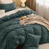imageBedsure Boho Duvet Cover Queen Size  Grey Breathable ampamp Soft Boho Bedding Machine Washable Comforter Cover for All Seasons Includes 1 Duvet Cover 90quotx90quot with 2 Pillow Shams ampamp Zipper Closure06  Forest Green No Comforter
