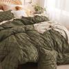 imageBedsure Boho Duvet Cover Queen Size  Grey Breathable ampamp Soft Boho Bedding Machine Washable Comforter Cover for All Seasons Includes 1 Duvet Cover 90quotx90quot with 2 Pillow Shams ampamp Zipper Closure06  Olive Green No Comforter