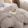 imageBedsure Boho Duvet Cover Queen Size  Grey Breathable ampamp Soft Boho Bedding Machine Washable Comforter Cover for All Seasons Includes 1 Duvet Cover 90quotx90quot with 2 Pillow Shams ampamp Zipper Closure02  Linen No Comforter
