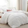 imageBedsure Boho Duvet Cover Queen Size  Grey Breathable ampamp Soft Boho Bedding Machine Washable Comforter Cover for All Seasons Includes 1 Duvet Cover 90quotx90quot with 2 Pillow Shams ampamp Zipper Closure35  White  Stripe No Comforter