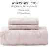 imageBedsure Boho Duvet Cover Queen Size  Grey Breathable ampamp Soft Boho Bedding Machine Washable Comforter Cover for All Seasons Includes 1 Duvet Cover 90quotx90quot with 2 Pillow Shams ampamp Zipper Closure01  Pink Bowknot No Comforter