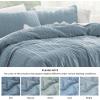 imageBedsure Boho Duvet Cover Queen Size  Grey Breathable ampamp Soft Boho Bedding Machine Washable Comforter Cover for All Seasons Includes 1 Duvet Cover 90quotx90quot with 2 Pillow Shams ampamp Zipper Closure22  Mineral Blue  Stripe No Comforter