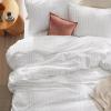 imageBedsure Boho Duvet Cover Queen Size  Grey Breathable ampamp Soft Boho Bedding Machine Washable Comforter Cover for All Seasons Includes 1 Duvet Cover 90quotx90quot with 2 Pillow Shams ampamp Zipper Closure35  White  Stripe No Comforter