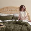 imageBedsure Boho Duvet Cover Queen Size  Grey Breathable ampamp Soft Boho Bedding Machine Washable Comforter Cover for All Seasons Includes 1 Duvet Cover 90quotx90quot with 2 Pillow Shams ampamp Zipper Closure06  Olive Green No Comforter