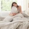 imageBedsure Boho Duvet Cover Queen Size  Grey Breathable ampamp Soft Boho Bedding Machine Washable Comforter Cover for All Seasons Includes 1 Duvet Cover 90quotx90quot with 2 Pillow Shams ampamp Zipper Closure00  Light Beige  Grid No Comforter