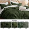 imageBedsure Boho Duvet Cover Queen Size  Grey Breathable ampamp Soft Boho Bedding Machine Washable Comforter Cover for All Seasons Includes 1 Duvet Cover 90quotx90quot with 2 Pillow Shams ampamp Zipper Closure06  Dark Green No Comforter
