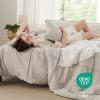 imageBedsure Boho Duvet Cover Queen Size  Grey Breathable ampamp Soft Boho Bedding Machine Washable Comforter Cover for All Seasons Includes 1 Duvet Cover 90quotx90quot with 2 Pillow Shams ampamp Zipper Closure35  Navy  Grid No Comforter