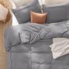 imageBedsure Boho Duvet Cover Queen Size  Grey Breathable ampamp Soft Boho Bedding Machine Washable Comforter Cover for All Seasons Includes 1 Duvet Cover 90quotx90quot with 2 Pillow Shams ampamp Zipper Closure38  Grey  Grid No Comforter