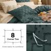 imageBedsure Boho Duvet Cover Queen Size  Grey Breathable ampamp Soft Boho Bedding Machine Washable Comforter Cover for All Seasons Includes 1 Duvet Cover 90quotx90quot with 2 Pillow Shams ampamp Zipper Closure06  Forest Green No Comforter