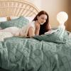 imageBedsure Boho Duvet Cover Queen Size  Grey Breathable ampamp Soft Boho Bedding Machine Washable Comforter Cover for All Seasons Includes 1 Duvet Cover 90quotx90quot with 2 Pillow Shams ampamp Zipper Closure05  Green No Comforter