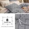 imageBedsure Boho Duvet Cover Queen Size  Grey Breathable ampamp Soft Boho Bedding Machine Washable Comforter Cover for All Seasons Includes 1 Duvet Cover 90quotx90quot with 2 Pillow Shams ampamp Zipper Closure12  Grey No Comforter