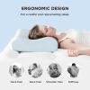 imageBedsure Cervical Neck Pillow for Sleeping Memory Foam with CoolTouch Ice Pillowcases Ergonomic Contour Pain Relief Orthopedic Pillow for Neck Support for Side Back Stomach Sleepers Blue