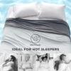 imageBedsure Cold Blankets for Sleeping  Lightweight Summer Blanket Queen Size for Bed Cooling Ice Breathable DoubleSided Bedding Essentials for Hot Sleepers as Gifts Blue 90x90 InchesGlacier GrayDark Grey
