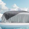 imageBedsure Cold Blankets for Sleeping  Lightweight Summer Blanket Queen Size for Bed Cooling Ice Breathable DoubleSided Bedding Essentials for Hot Sleepers as Gifts Blue 90x90 InchesGlacier GrayDark Grey